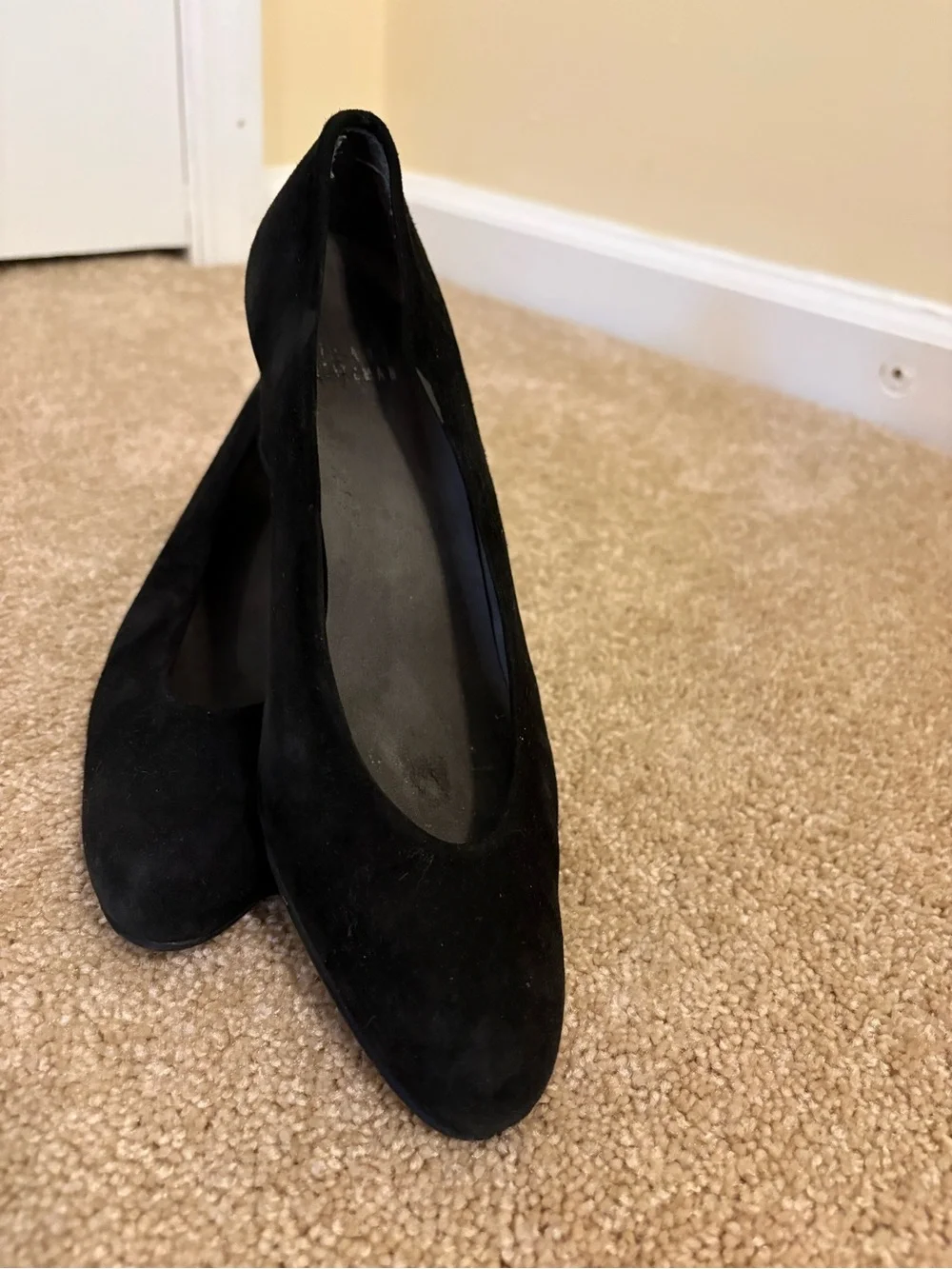 Stuart Weitzman Black Suede Wedge Pumps - Picture 3 of 6